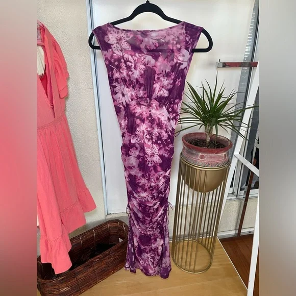 endless rose sleeveless linen blend halter lace midi dress Endless Rose